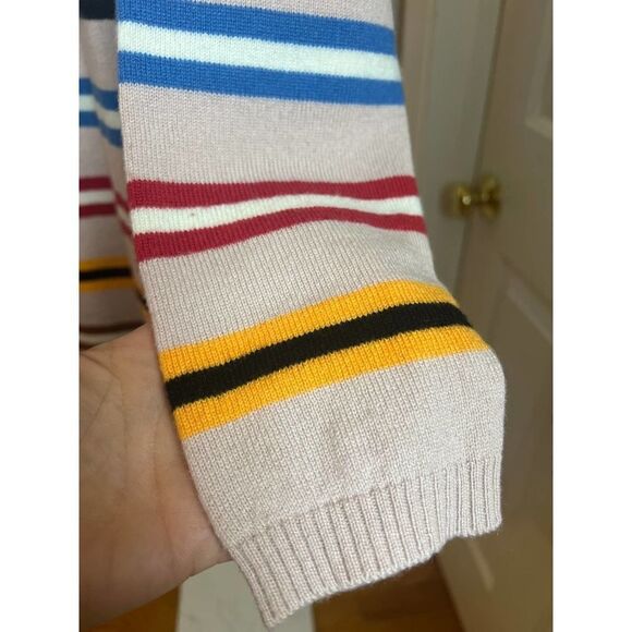 CASHMERE Chinti and Parker Multicolor Striped Sweater Shoulder Buttons Sz. S - Picture 8 of 10